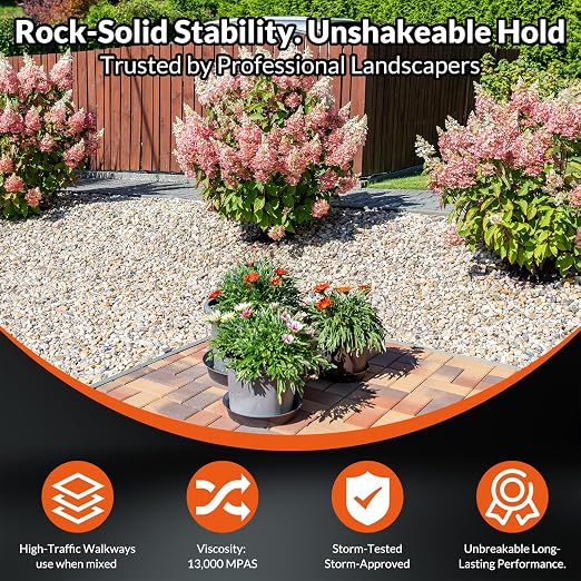 Rock Glue for Landscaping, 2 Gallon 20X Mega Hold Mulch Hold Gravel Binder, Intertek Test Pea Gravel Stabilizer, Pet Safe Mulch Stone Adhesive for Walkways, Yards & Decorative Driveway Edges