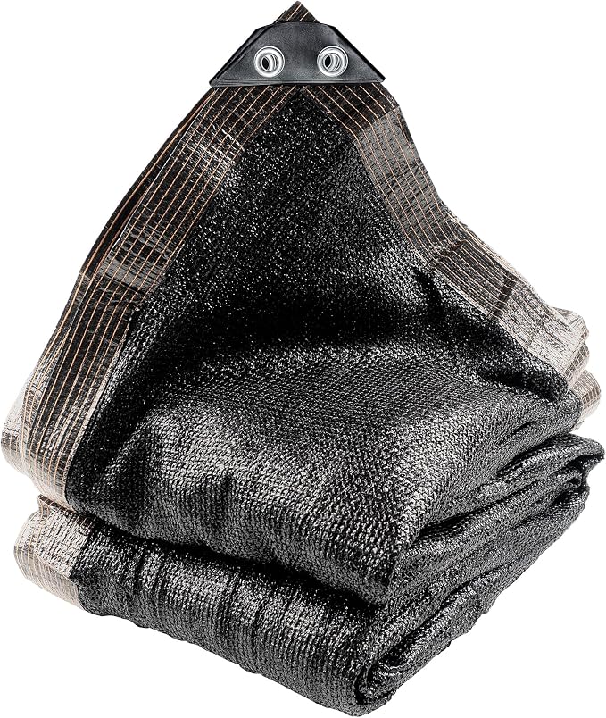 90% 30 X 30 FT Black Shade Cloth, Outdoor Sunblock Shade Cloth with Grommets, Durable Sun Shade Netting Shading Antifreezing for Patio, Garden, Plants Cover, Greenhouse, Barns, Dog Kennel