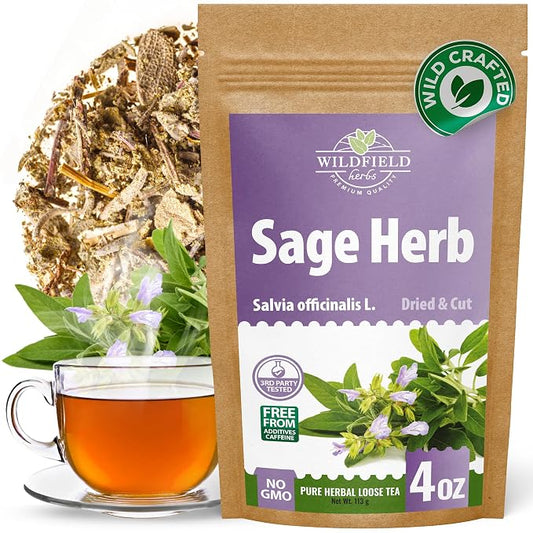 4 oz. Dried Sage Herb Herbs Tea (Salvia Officinalis) - 113g (4 oz) Herbal Tea Salvia Sage