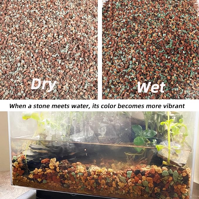 18lb Mix Lava Rocks for Plants in Door -Gravel Pebbles for Bonsai Succulent Cactus Potting Soil and Vase Fillers, Fairy Gardening,Top Dressing