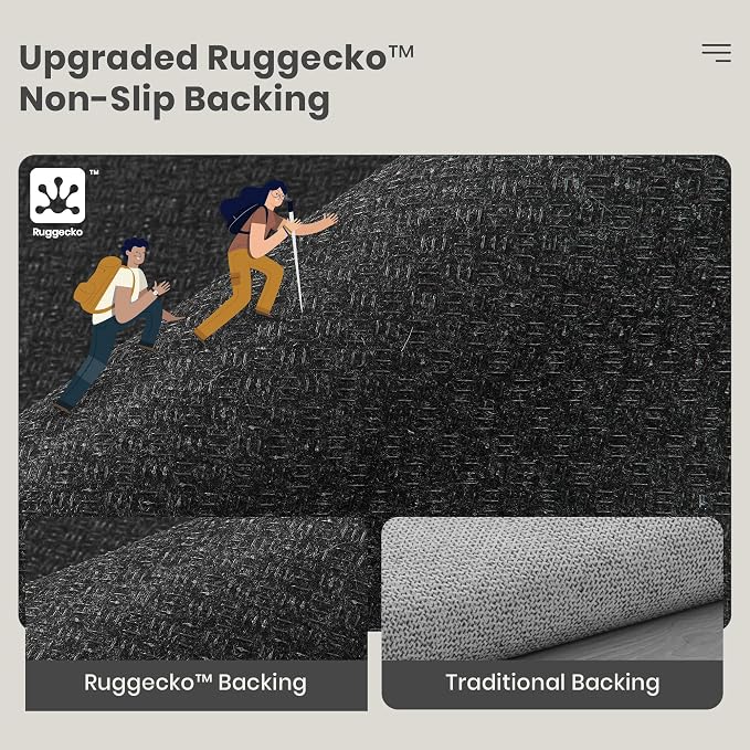 Valenrug Washable Rugs 5x7, High-Low Pile Area Rugs for Living Room, Black | Soft Fluffy Textured Design Non Slip & Lighweight, Folable, Stain Resistant Floor Carpet Rug for Bedroom, Dining Room, Office