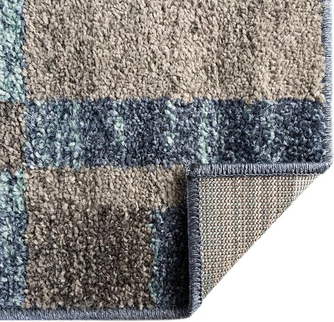 Unique Loom Autumn Collection Area Rug - Providence (2' 7" x 10' Runner, Blue Gray/ Light Brown)