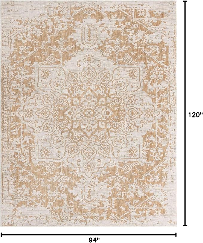 Unique Loom Jill Zarin Outdoor Collection Area Rug - Dubai (7' 10" x 10' Rectangle, Beige/ Brown)