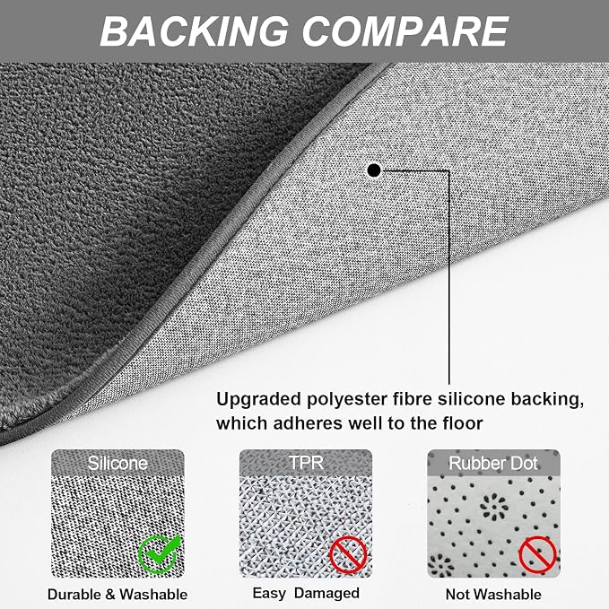 Vasofe 8x10 Large Rugs for Living Room Bedroom, Modern Washable Area Rug | Thickened Memory Foam Carpets, Minimalist Rug for Boys Room, Office, Playroom, Classroom, Soft, Non Slip Carpet, Grey