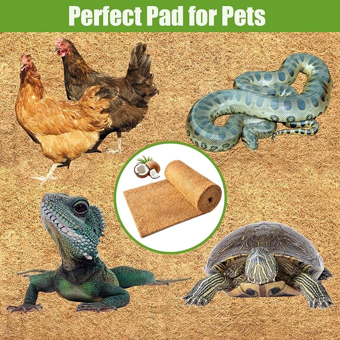 16x100 Inch Coconut Liner Roll for Planters Flower Basket Natural Coco Fiber Liners for Indoor & Outdoor Plants DIY Coir Fibre Mat Sheet for Animal Pet Pad Reptile Carpet Garden Decoration
