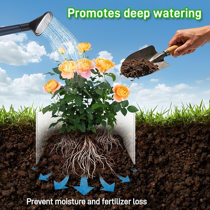 Anothera 48 Pieces Planting Rings, Diameter Range 8.2-15.7 Inches, Interlocking Garden Planting Rings, White Garden Rings for Plant Support