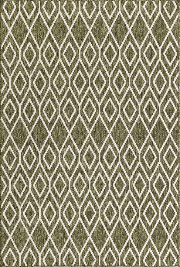 Jill Zarin Outdoor Collection Area Rug - Turks and Caicos (6' x 9' Rectangle Green/Ivory)