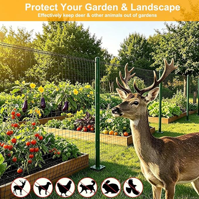 Plastic Mesh Fence 55gsm Thicker Heavy Duty Deer Fence - 4x75ft Black Plastic Fencing Roll Temporary Garden Fence Netting for Yard Protection from Deer Dog Chicken Critter Barrier, Reinforced Edges