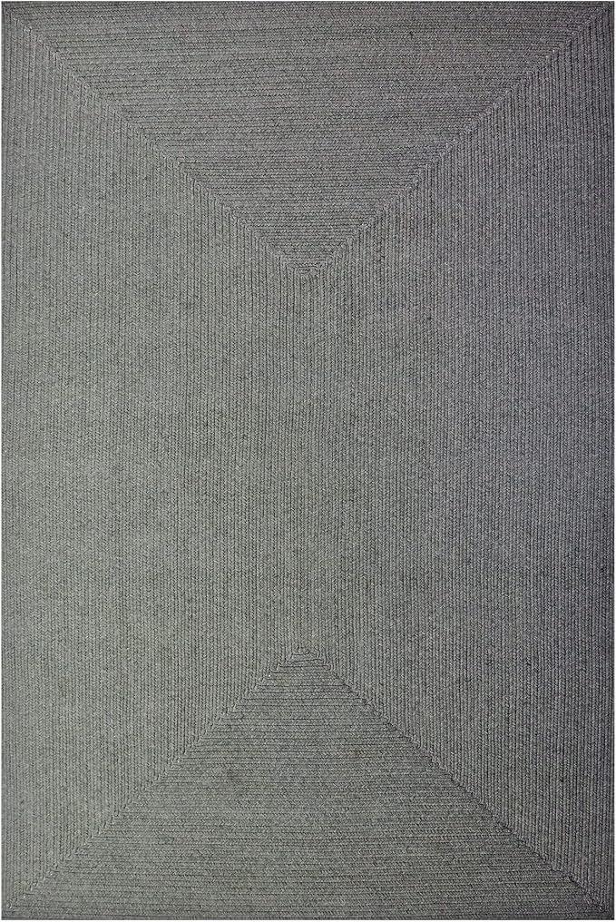 Superior Indoor/ Outdoor Large Area Rug, Reversible Braided Home Floor Decor for Living Room, Kitchen, Entryway, Patio, Front Porch, Deck, Modern, Boho, Farmhouse Style, 3' x 5', Fog Green