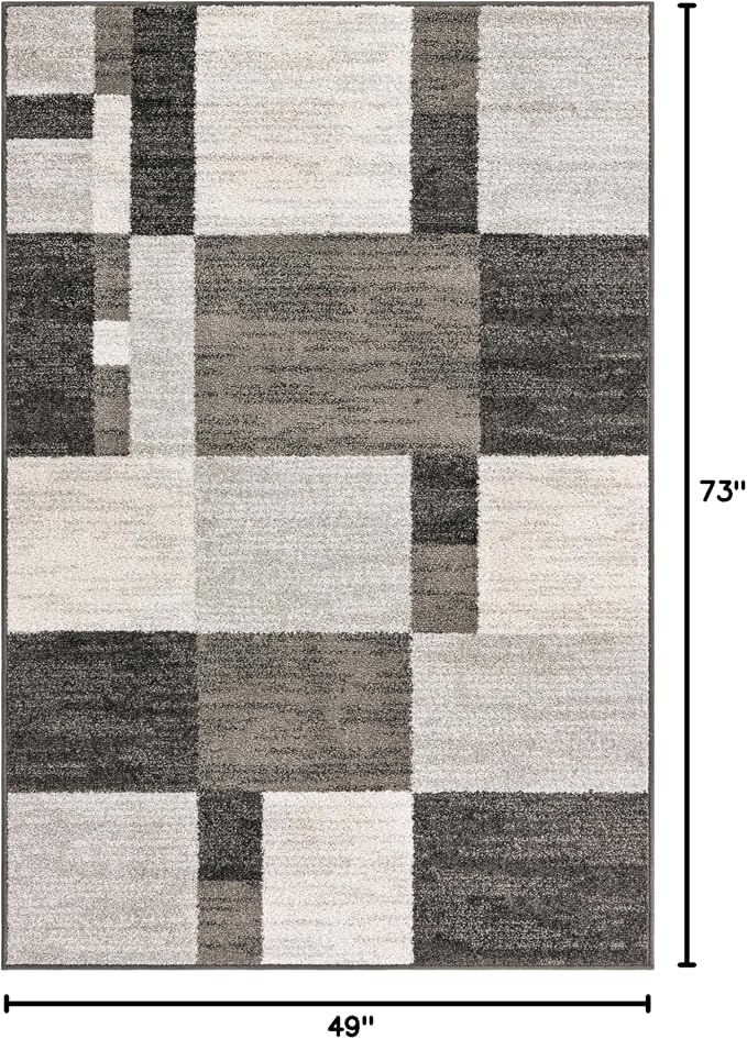 Unique Loom Autumn Collection Area Rug - Providence (4' 1" x 6' 1" Rectangle, Gray/ Ivory)
