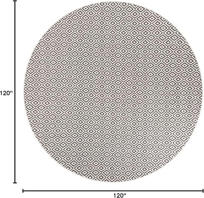 Jill Zarin Jill Zarin Outdoor Collection Area Rug - Costa Rica (10' Round Charcoal Gray/Ivory)
