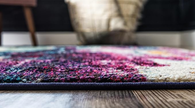 Unique Loom Chromatic Collection Modern Colorful & Vibrant Abstract Area Rug For Any Home Décor (10' 6 x 16' 5 Rectangular, Multi/ Light Blue)