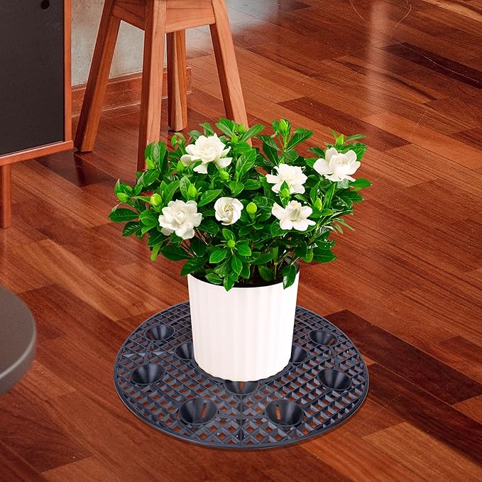 6Pack Large 15" Plant Level Pot Elevator, Heavy Duty Plant Stands, Plant Pot Saucer for Prevent Rot and Damage on Patio & Deck (40cm-6pcs, Black)