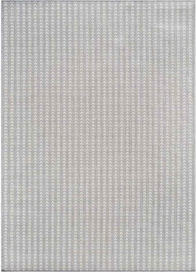 Washable Outdoor Rug 6x9 Modern Area Rugs Outdoor Carpets Striped Pattern Non Shedding Waterproof Easy Clean Patio Deck Porch Living Room Bedroom Garden RV (6 X 9 Gray)