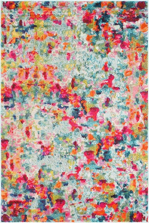 Unique Loom Chromatic Collection Area Rug - Champagne (4' 1" x 6' 1" Rectangle, Multi/ Blue)