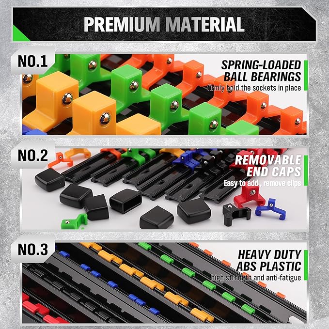 Bundled Products-2 Items: 18PCS Socket Organizer & 2PCS Wrench Organizer
