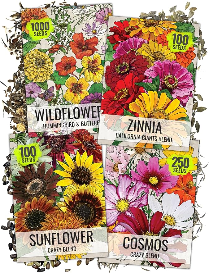 Seed Needs Butterfly Garden Variety Pack of 4 Flower Seeds for Planting
