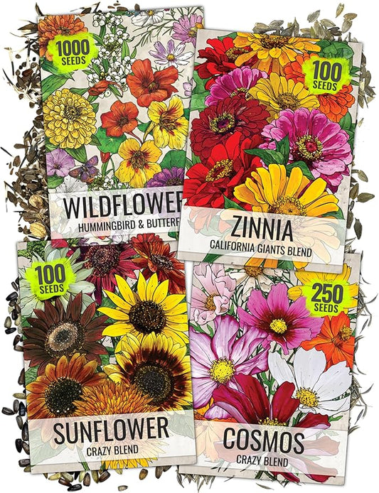 Seed Needs Butterfly Garden Variety Pack of 4 Flower Seeds for Planting