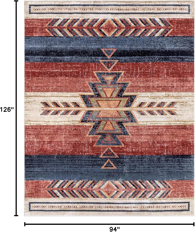 Well Woven Dustin Crimson Southwestern Medallion Area Rug 8x10 (7'10in x 10'6in)