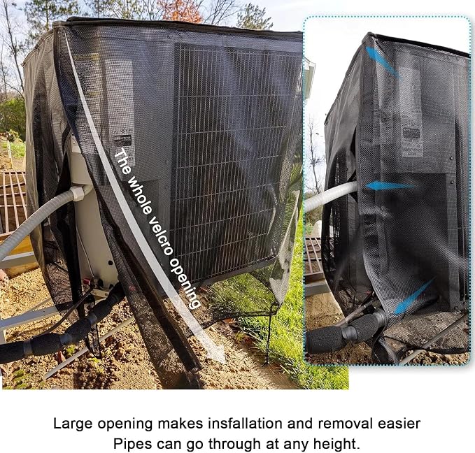 Air Conditioner Covers for Outside with 600D Detachable Breathable Waterproof Top, Winter AC Unit Covers Outdoor Against Cottonwood, Leaves, Snow (36"L x 36"W x 40"H)