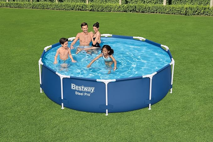 Bestway Steel Pro Swimming Pool Set | Above Ground Round Paddling Pool, 10’ x 30"
