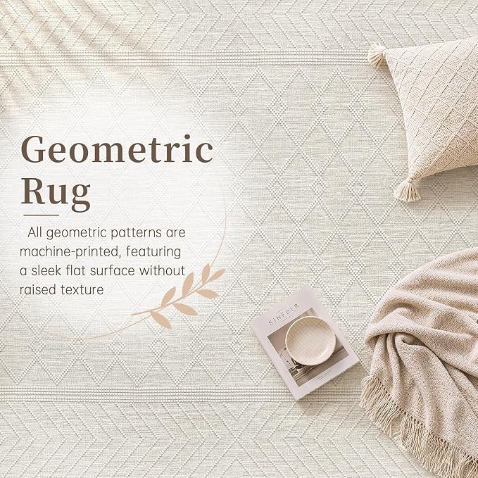 pmtsns Area Rugs 9x12 Washable Rug for Living Room(Taupe, 9'x12') | Modern Geometric Moroccan Large Rugs Non-Slip Soft Stain Resistant Rug Indoor Printed Carpet for Bedroom Dining Room Nursery