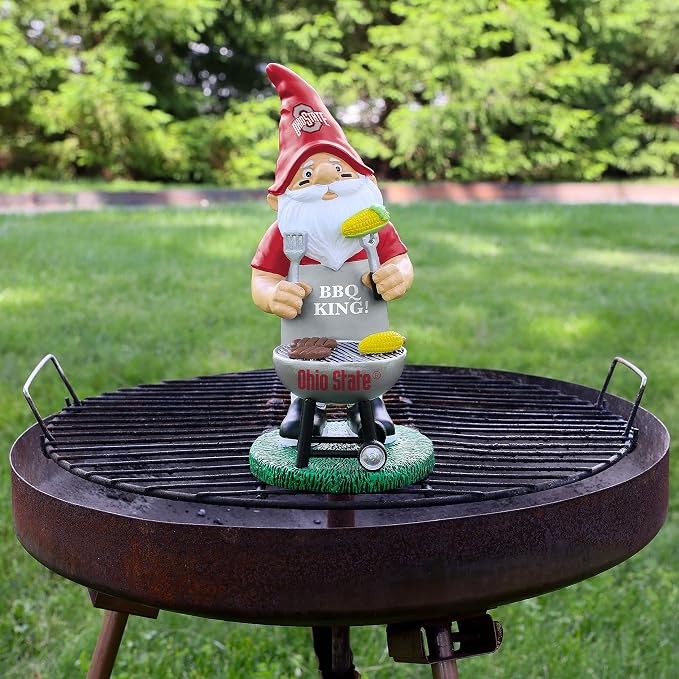 FOCO NCAA Unisex-Adult NCAA College Team Logo Grill Garden Statue Outdoor Gnome 10"