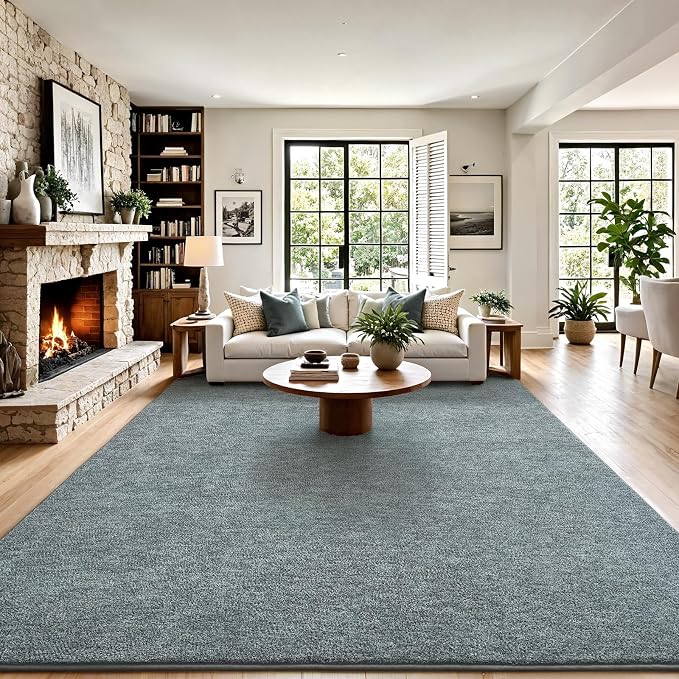 Keeko 3x5 Area Rugs for Living Room,Soft Washable Memory Foam Bedroom Rug | Indoor Throw Rug Low Pile Minimalist Non Slip Carpet for Kids Nursery Classroom Dorm Room Home Decor Grey-green and White