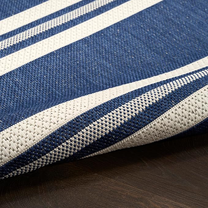 Nourison Home Horizon Indoor/Outdoor Navy 2'2" x 8' Area Rug - Easy Clean, Non Shedding, Bed Room, Living Room, Dining Room, Kitchen (8' Runner)
