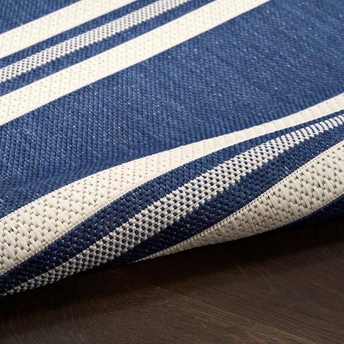 Nourison Home Horizon Indoor/Outdoor Navy 4' x 6' Area Rug - Easy Clean, Non Shedding, Bed Room, Living Room, Dining Room, Kitchen (4' x 6')