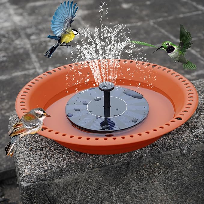 Hanging Bird Bath for Outdoors Heavy Duty, 12 inch BirdBath Bowl Only with Rust-Proof Black Chains, Hanging Bird Feeder for Garden Backyard Decor (Terracotta 1 Pack)