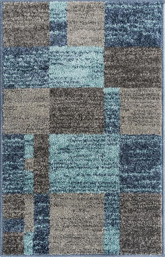 Unique Loom Autumn Collection Area Rug - Providence (2' x 3' 1" Rectangle, Blue Gray/ Light Brown)