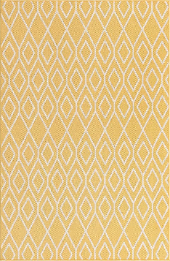 Jill Zarin Outdoor Collection Area Rug - Turks and Caicos (6' x 9' Rectangle Yellow Ivory/Ivory)