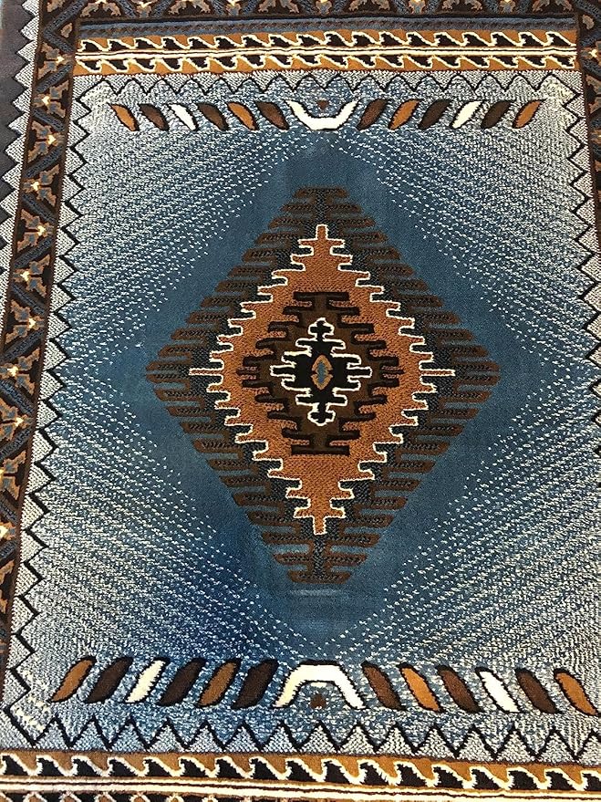 YHSF South West Native American Area Tribal Rug - Mocha, 3' x 4'7" | Easy-Clean, Soft & Durable Tribal Rug for Living Room, Bedroom, Kitchen & More - Stain-Proof Runner for Home Decor