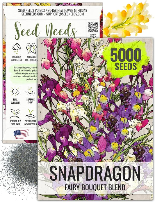 Seed Needs Fairy Bouquet Baby Snapdragon Seeds to Plant Flowers 1 Pack