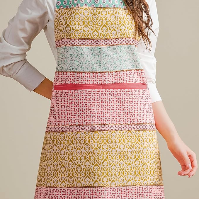 Maison d' Hermine Aprons for women with Pocket 100% Cotton (27.50"x31.50") | Adjustable Neck Strap & long ties Apron Men Chef Wedding Cooking Gardening Server Maid