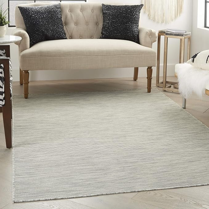 Nourison Home Positano Light Grey 3' x 5' Area Rug - Easy Clean, Non Shedding, Bed Room, Living Room, Dining Room, Kitchen (3' x 5')