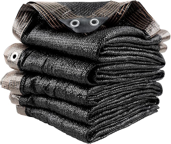 50% 30 X 50 FT Black Shade Cloth, Outdoor Woven Sun Shade with Grommets, Durable Breathable Netting Shading Antifreezing for Patio, Garden, DIY Home, Plants Cover, Greenhouse, Dog Kennel
