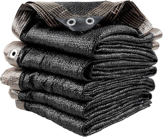 50% 30 X 50 FT Black Shade Cloth, Outdoor Woven Sun Shade with Grommets, Durable Breathable Netting Shading Antifreezing for Patio, Garden, DIY Home, Plants Cover, Greenhouse, Dog Kennel