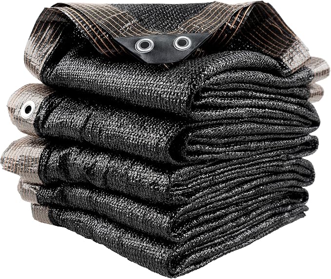50% 30 X 30 FT Black Shade Cloth, Outdoor Woven Sun Shade with Grommets, Durable Breathable Netting Shading Antifreezing for Patio, Garden, DIY Home, Plants Cover, Greenhouse, Dog Kennel