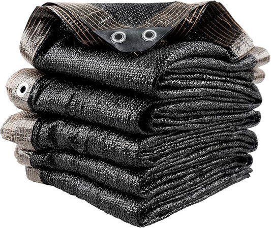 50% 30 X 30 FT Black Shade Cloth, Outdoor Woven Sun Shade with Grommets, Durable Breathable Netting Shading Antifreezing for Patio, Garden, DIY Home, Plants Cover, Greenhouse, Dog Kennel