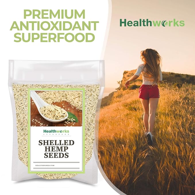 Healthworks Superfood Hemp Hearts, Shelled Hemp Seeds - 32 Oz / 2 Lbs - Canadian, Premium & All-Natural - Contains Omega 3 & 6, Fiber and Protein