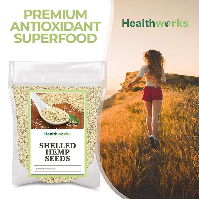 Healthworks Superfood Shelled/Hulled Hemp Seeds Canadian - 32 Oz / 2 Lbs (Pack of 2) - Premium & All-Natural - Contains Omega 3 & 6, Fiber and Protein - Packaging May Vary