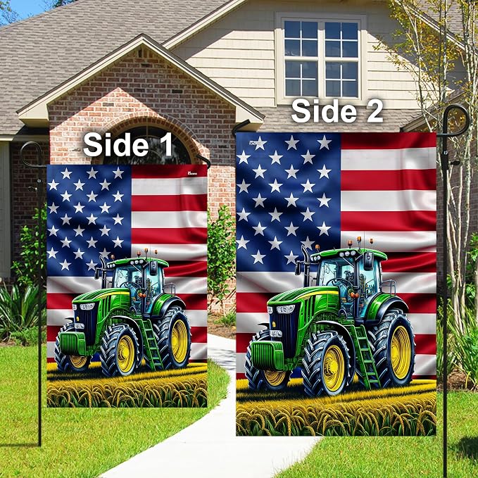 FLAGWIX Tractor Garden Flags - Garden Flags for Outside 11.5" x 17.5" - Fall Gifts for Women Men, Fall Decorations for Home, Thanksgiving Gifts for Farmers, Thanksgiving Garden Farm Decor