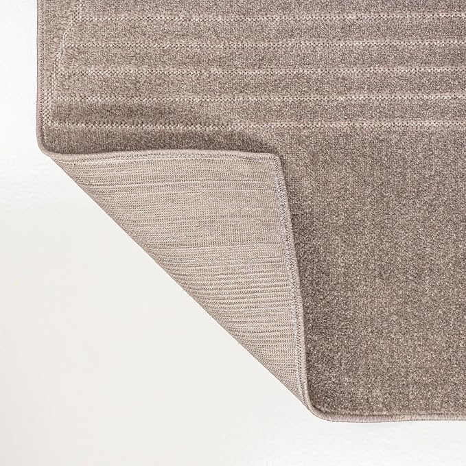 JONATHAN Y Nordby High-Low Arch Striped Indoor/Outdoor Area Rug, 8x10, Taupe/Beige, for Patio, Backyard, Living Room, Bedroom, Office, Hose-Washable (SCN104D-8)