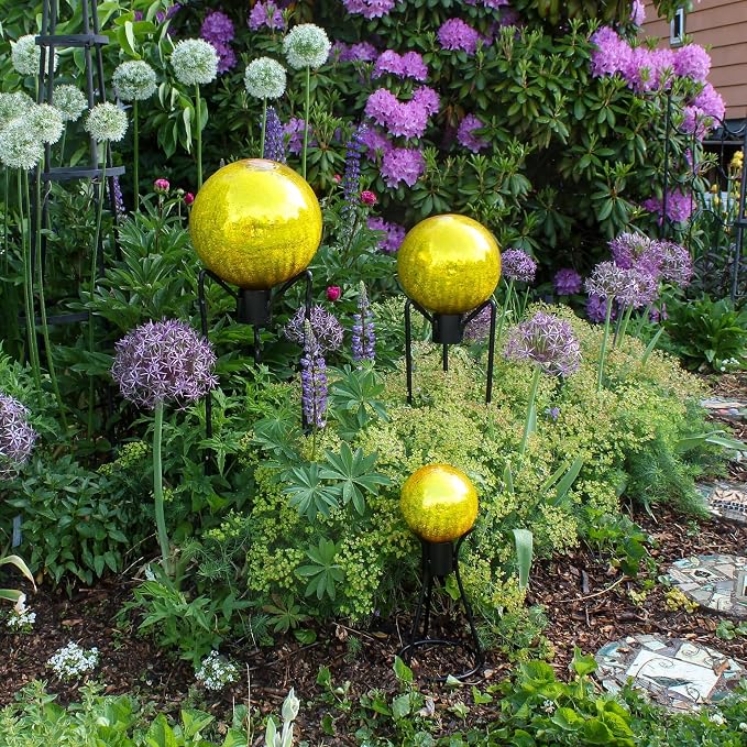 Achla Designs 6" Gazing Globe, Lemon Drop