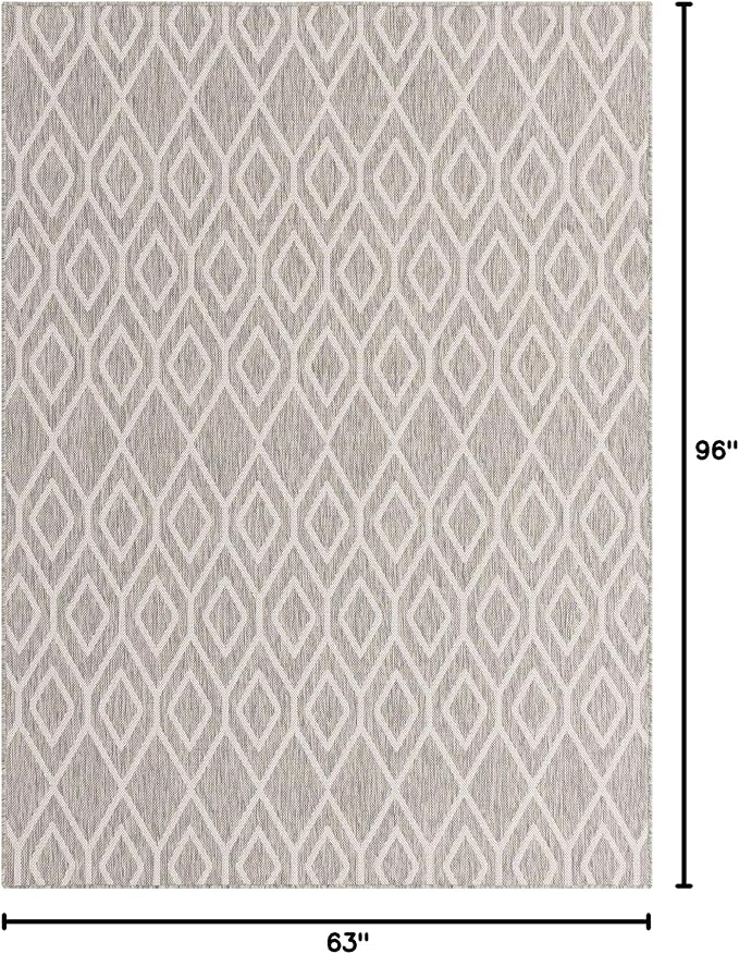 Jill Zarin Outdoor Collection Area Rug - Turks and Caicos (5' 3" x 8' Rectangle Gray Cream/Cream)