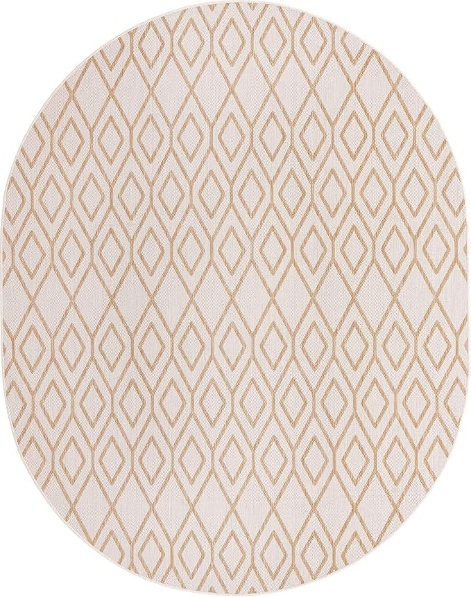 Jill Zarin Outdoor Collection Area Rug - Turks and Caicos (7' 10" x 10' Oval Beige/Brown)