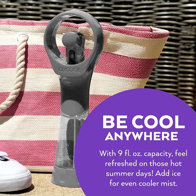 O2COOL Elite Water Misting Fan, Grey
