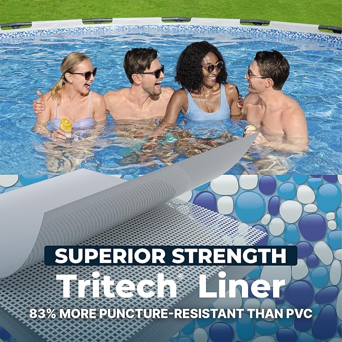Bestway Steel Pro MAX 15' x 48" Above Ground Swimming Pool Set with Pump | Durable Round Metal Frame Outdoor Backyard Pool, Puncture-Resistant Liner - Ladder and Cover Included, Gray